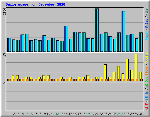 Daily usage for December 2020