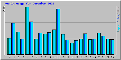 Hourly usage for December 2020