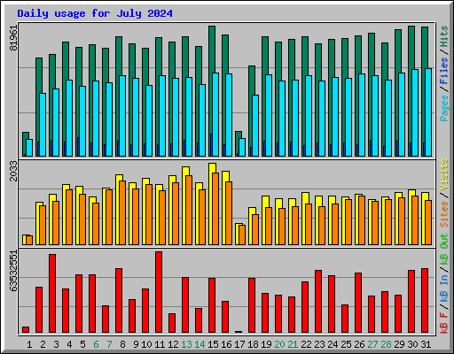 Daily usage for July 2024