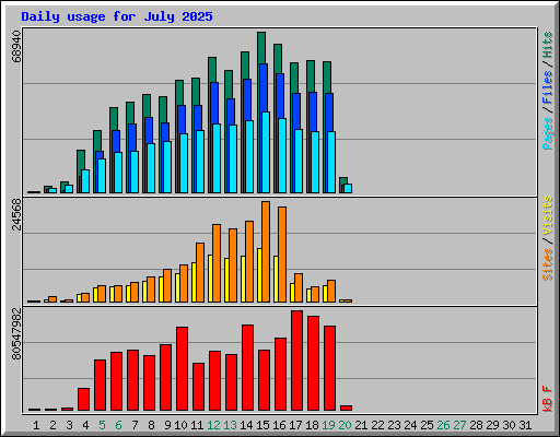 Daily usage for July 2025