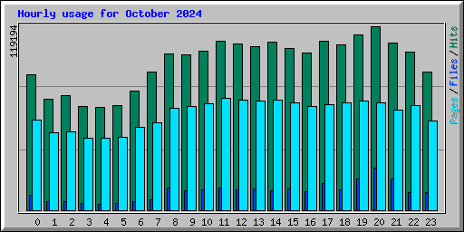 Hourly usage for October 2024